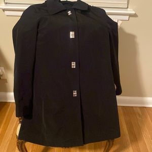 Dana Buchman black raincoat
